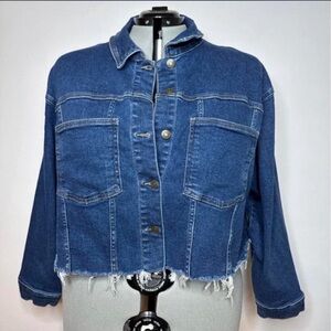 Cropped Blue Denim Jacket